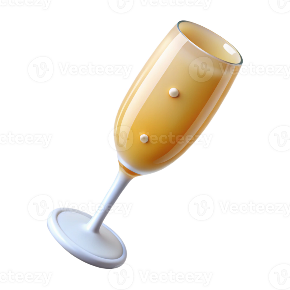 elegant vintage A glass of overflowing champagne, exclusive png