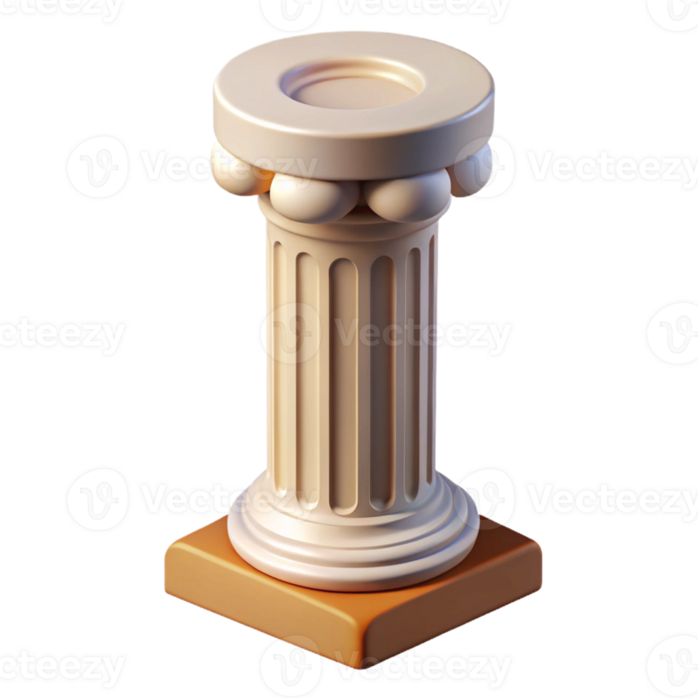 serene traditional Romanesque column, cylindrical, high resolution png