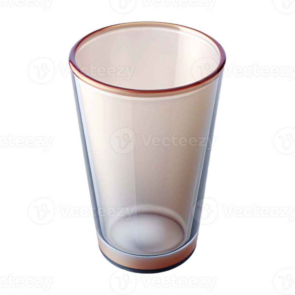 elegant rustic Pint glass, clear, cylindrical shape, high quality png