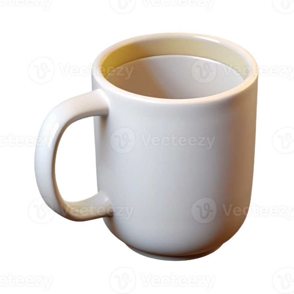 extraordinary classic White coffee mug, blank, classic design, high resolution png