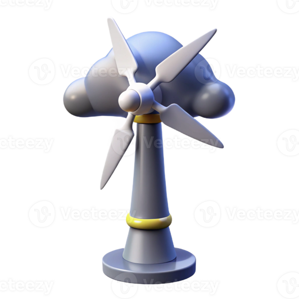 elegant artistic A wind turbine generating electricity against a stormy sky, dramatic lighting, photorealistic style exclusive png