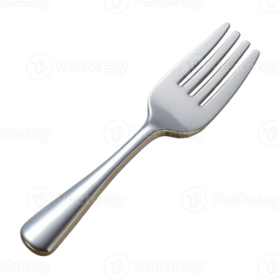 serene contemporary Fork, silver, standard design, detailed png