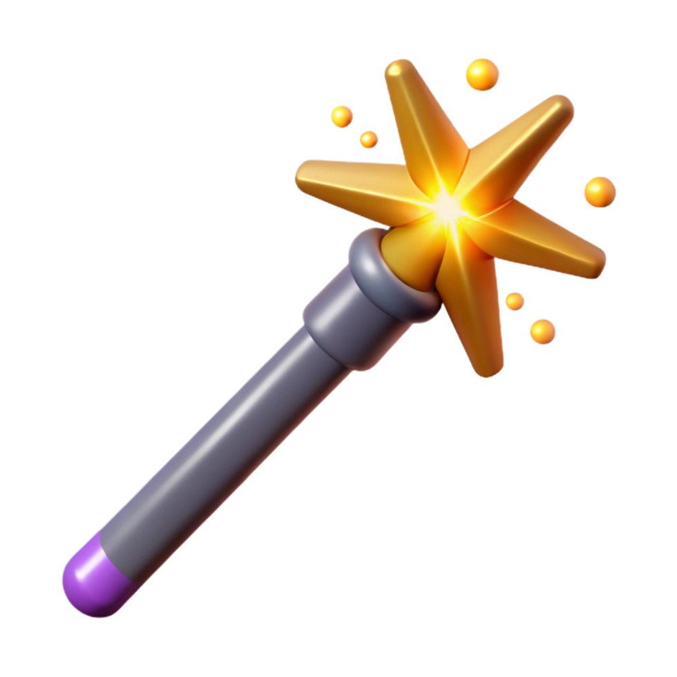 wonderful contemporary A magic wand, emitting sparks authentic png