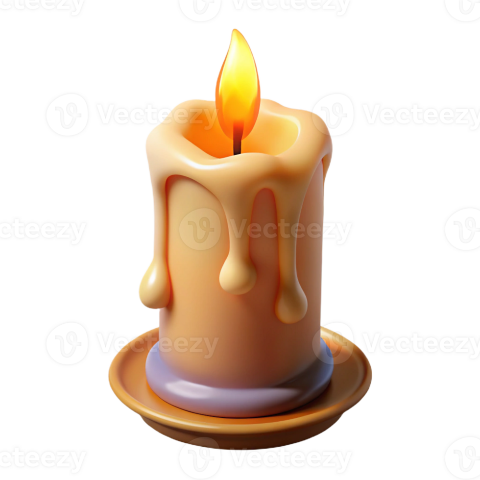 wonderful creative A burning candle, dripping wax authentic png