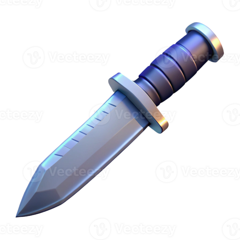 serene artistic Futuristic combat knife with serrated edge premium png