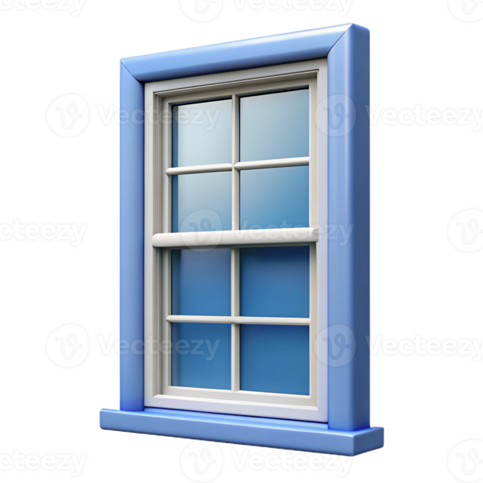 wonderful abstract Double-hung window, white frame, detailed png