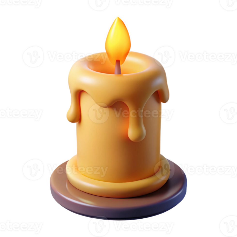 extraordinary creative Single, burning candle, dripping wax high quality png