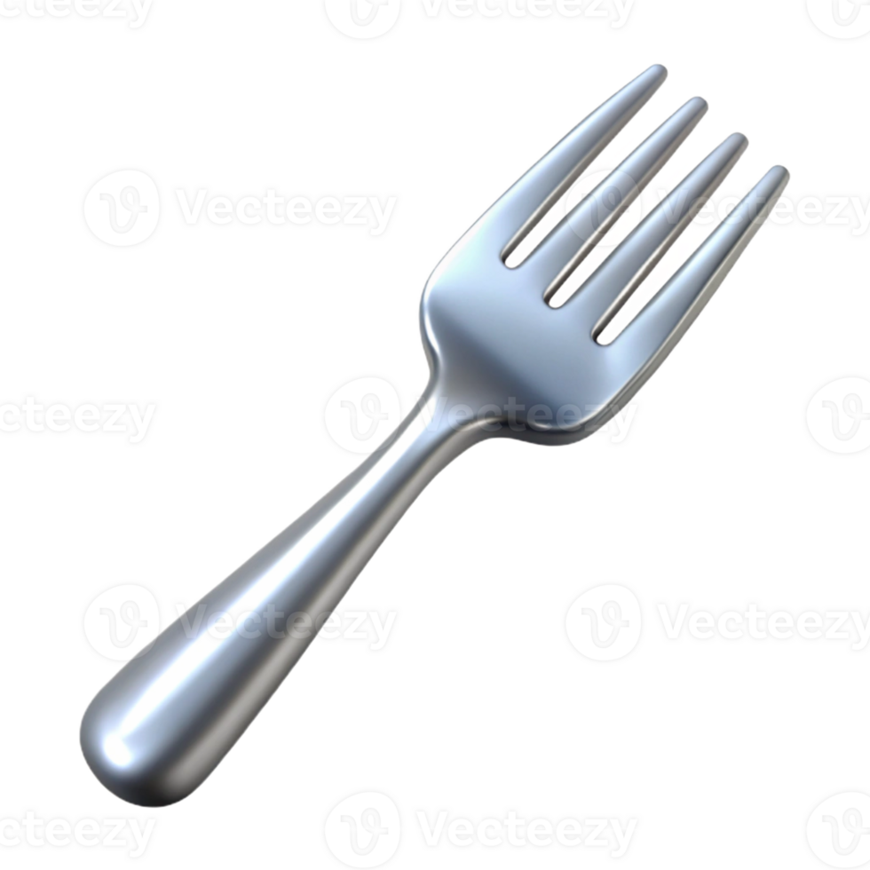 dramatic minimalist Fork, silver, standard design, premium png