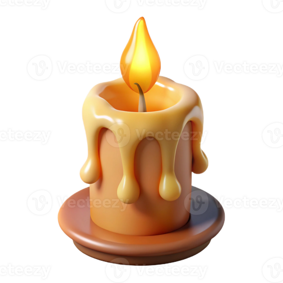 impressive creative A burning candle with dripping wax high resolution png