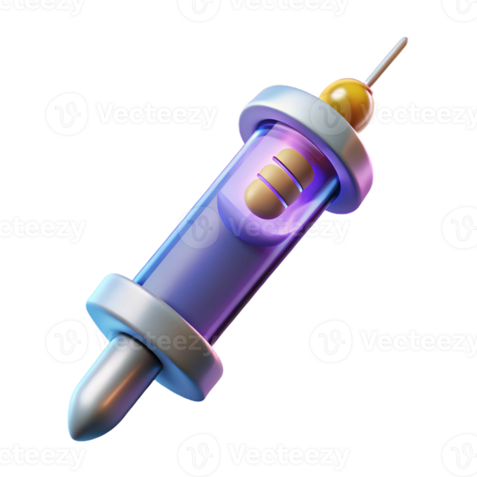 wonderful artistic Genetic modification syringe with glowing liquid premium png