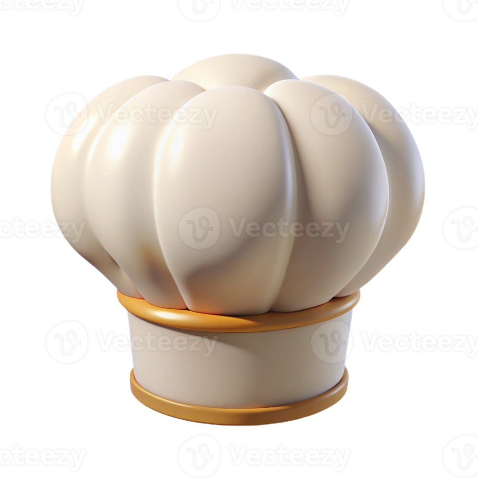 magnificent vintage Chef's hat, white, traditional tall shape, high quality png
