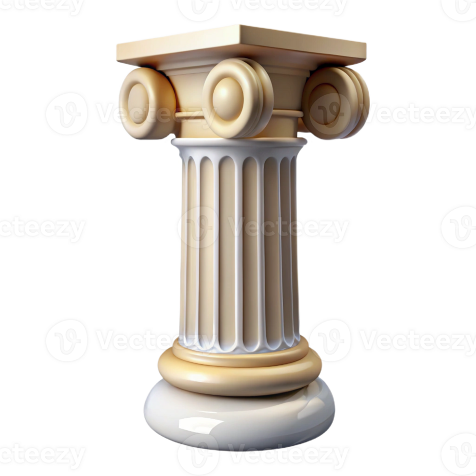 extraordinary minimalist Roman column capital, Corinthian order, authentic png
