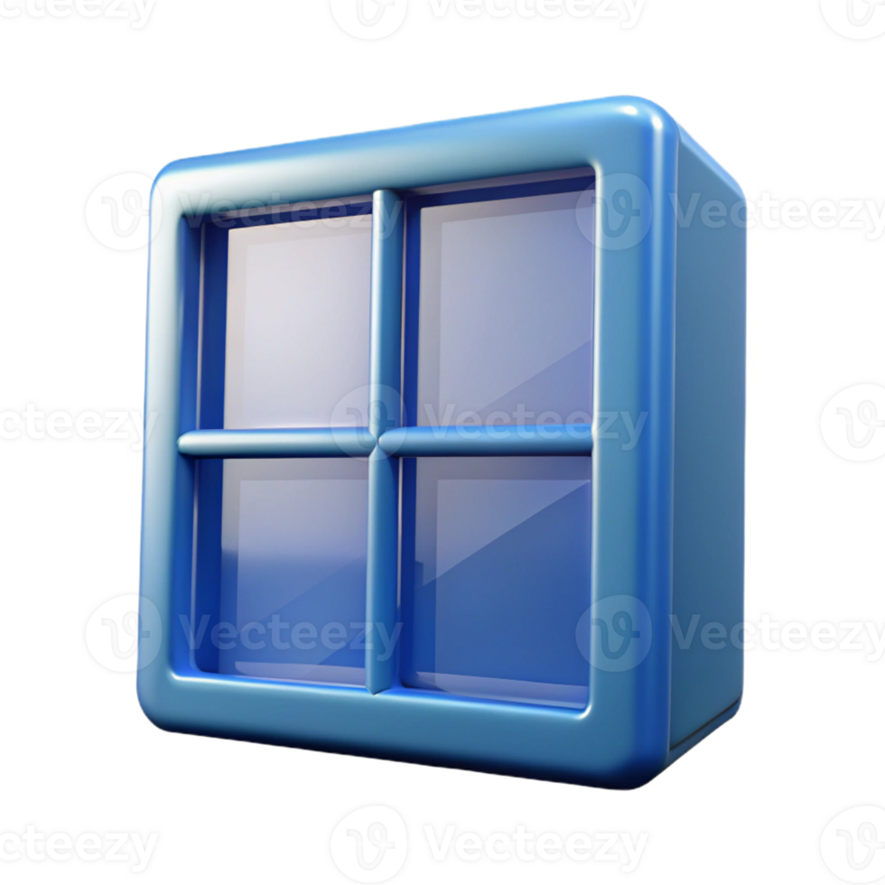 vibrant creative Glass block window, square, authentic png
