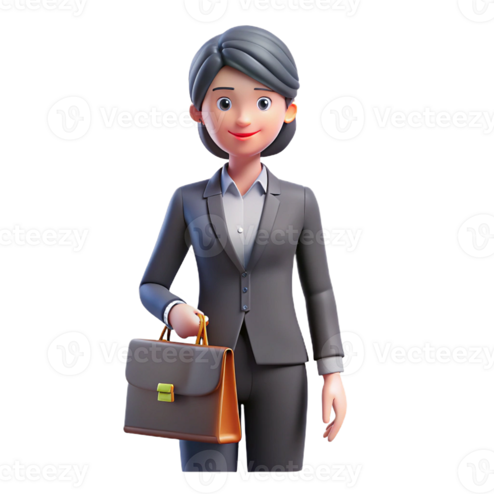 stunning abstract Businesswoman holding a briefcase, premium png