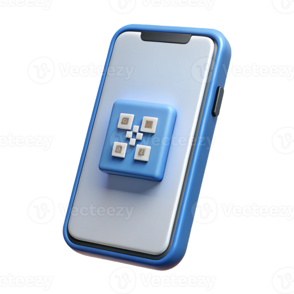 wonderful modern Smartphone displaying a QR code exclusive png