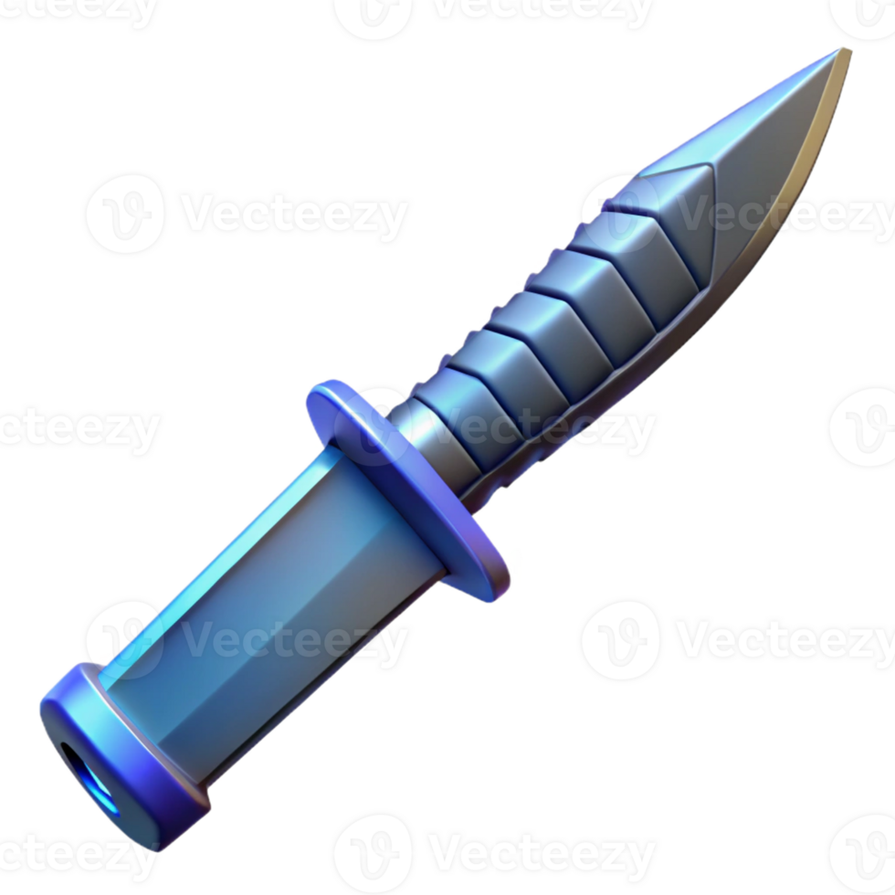 wonderful vintage Futuristic combat knife with serrated edge high resolution png