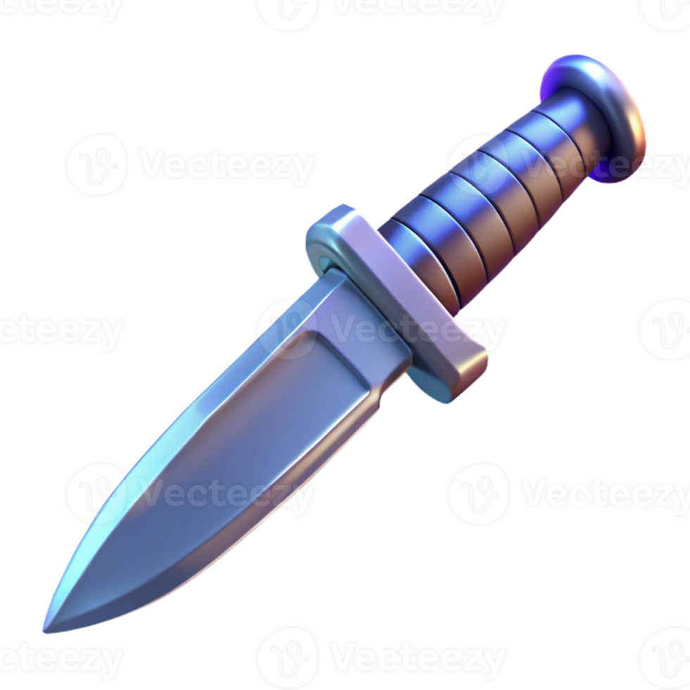 dramatic classic Futuristic combat knife with serrated edge high resolution png