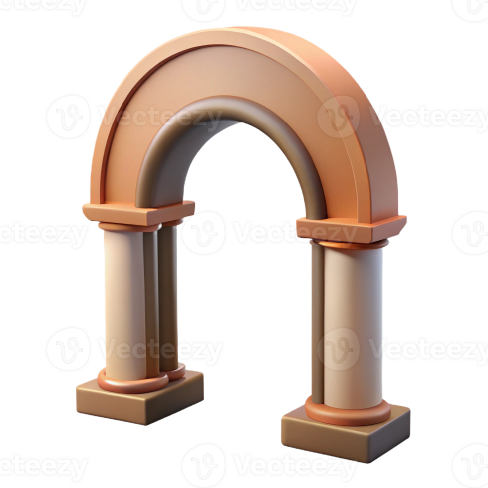 magnificent abstract Romanesque archway, semi-circular, authentic png