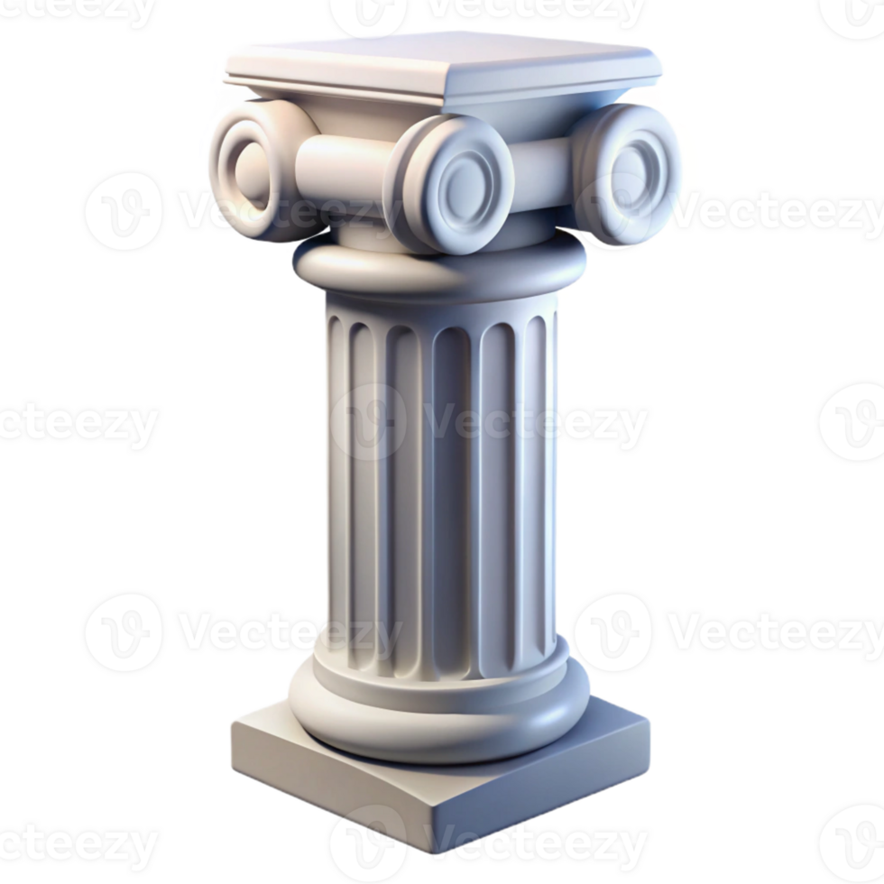 wonderful artistic Roman column capital, Ionic order, professional png