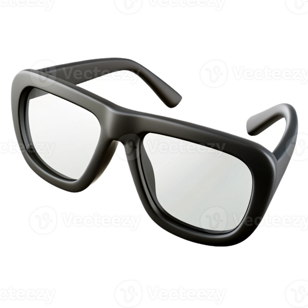 extraordinary creative Pair of eyeglasses, black frames, clear lenses, high quality png