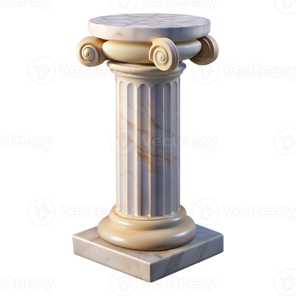 wonderful rustic Roman column, marble, Corinthian style original png