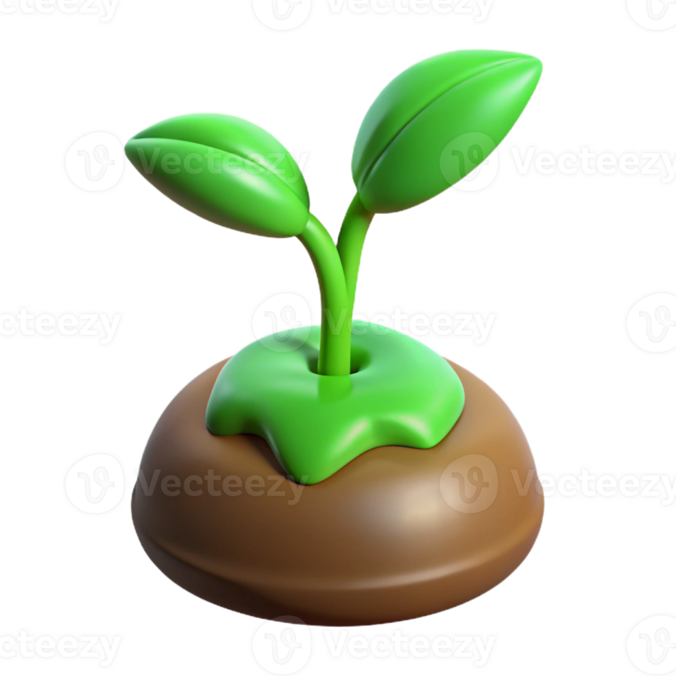 serene rustic Green sprout emerging from seed genuine png