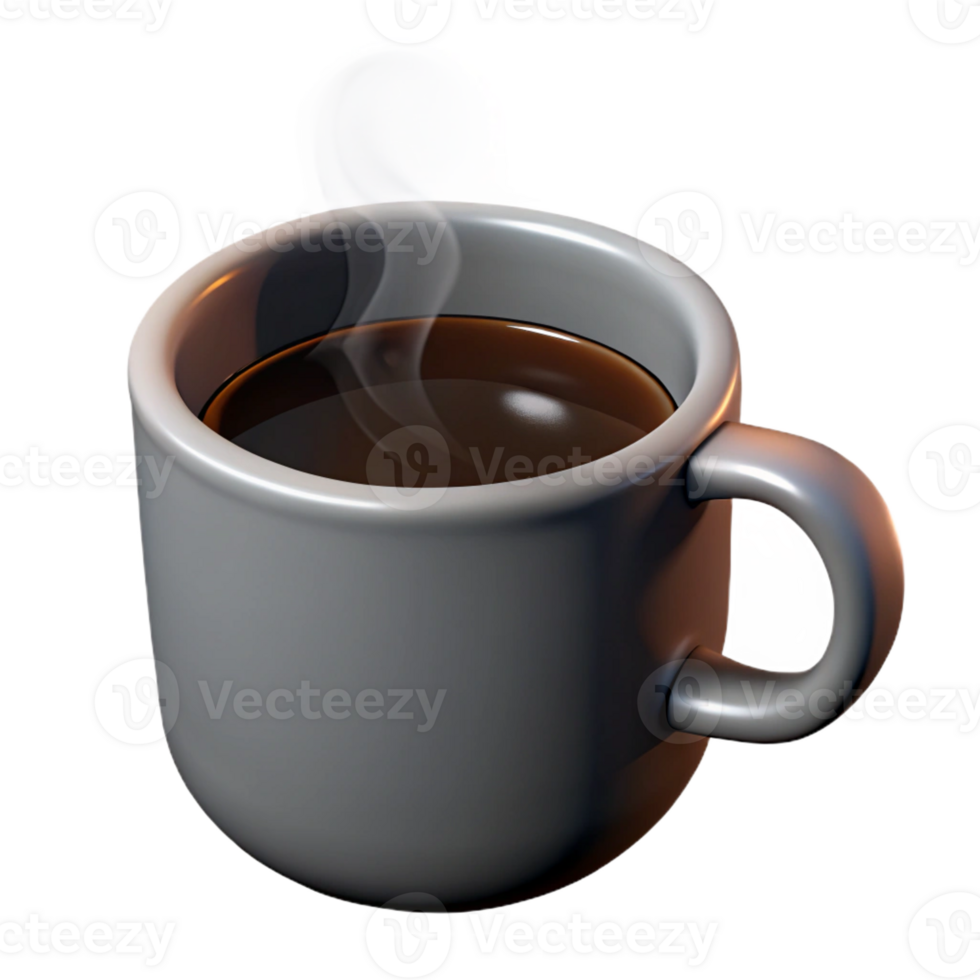magnificent rustic A steaming cup of black coffee in a white mug high resolution png