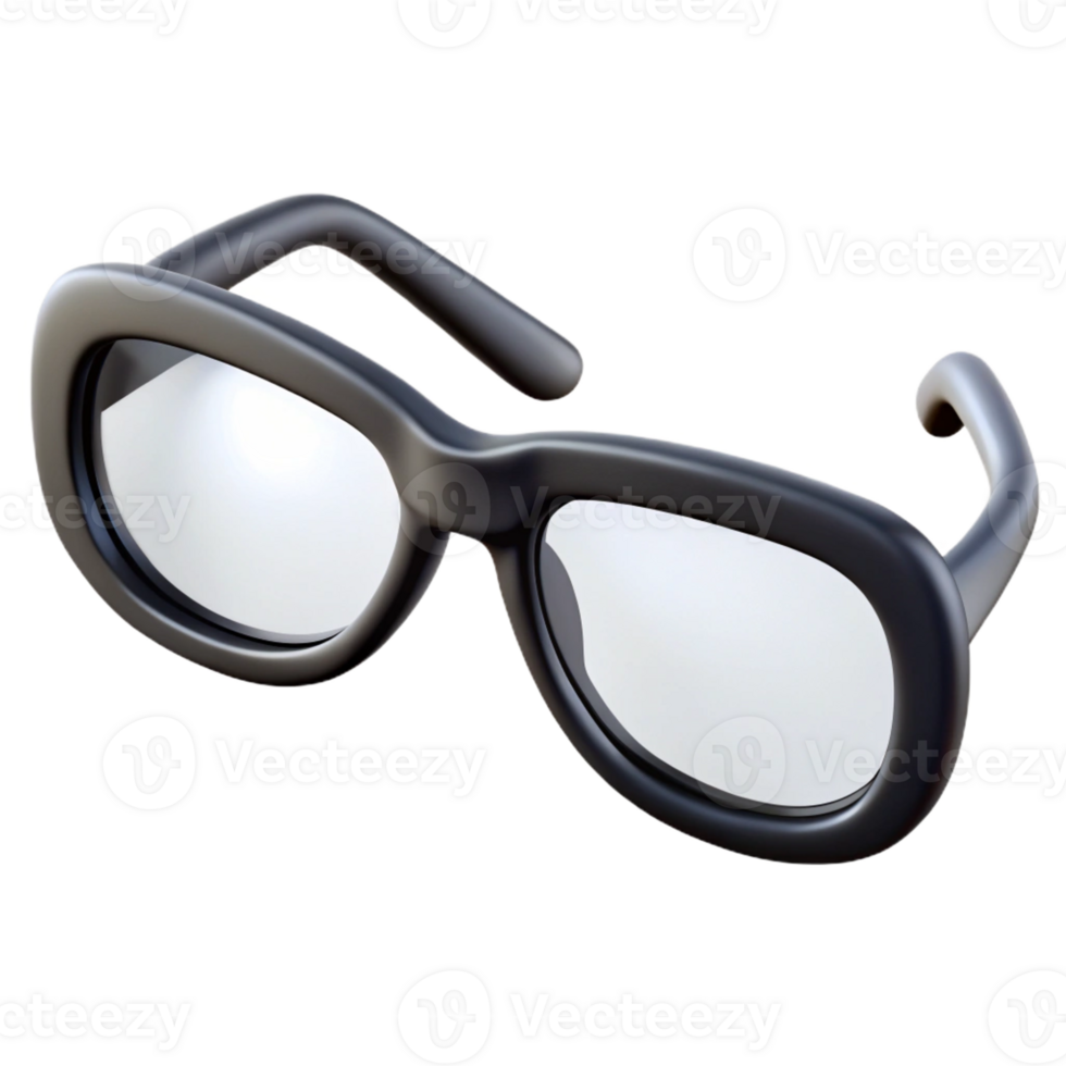 impressive traditional Pair of eyeglasses, black frames, clear lenses, authentic png