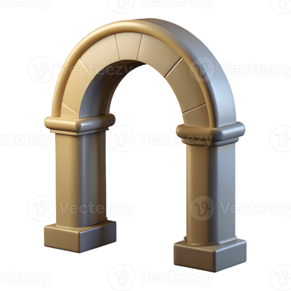 elegant minimalist Romanesque archway, semi-circular, original png