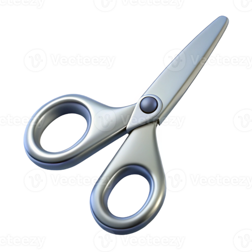 elegant classic Scissors, silver, sharp blades, genuine png