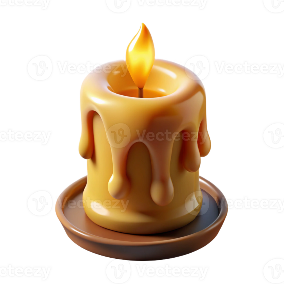 impressive abstract Burning candle with dripping wax genuine png