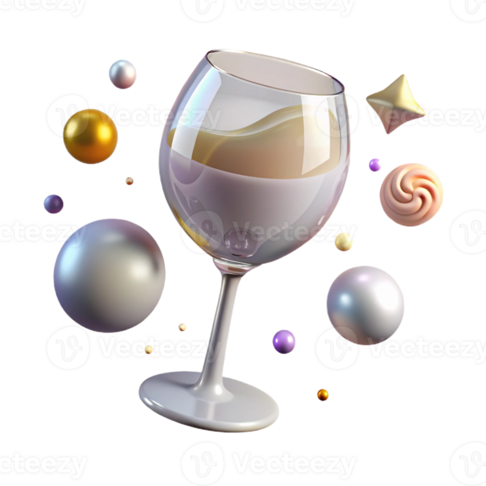 dramatic vintage Empty Wine Glass Clear Stem Transparent for Bar Menus premium png