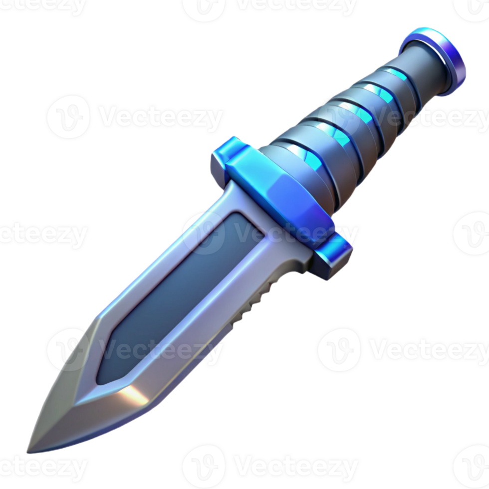 extraordinary traditional Futuristic combat knife with serrated blade premium png