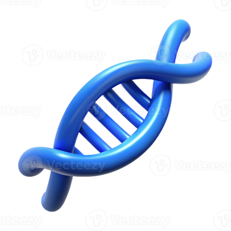 wonderful classic A DNA strand rendered in 3D, glowing with a vibrant blue light, rotating slowly, in a scientific visualization style high resolution png