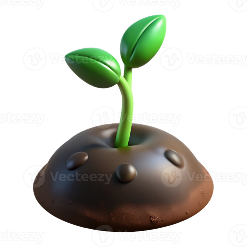 beautiful minimalist A sprouting seed, pushing through dark soil, dramatic chiaroscuro lighting, close-up macro photography authentic png