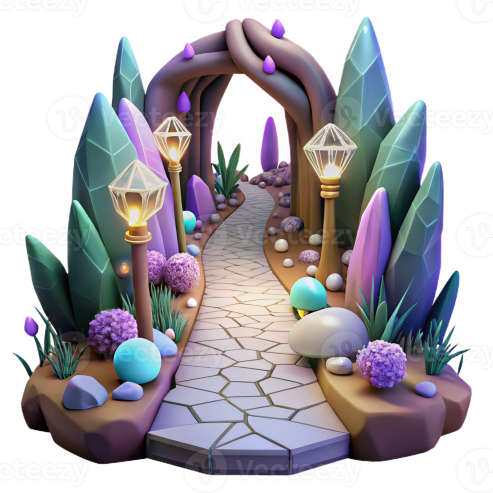 magnificent artistic Enchanted Forest Pathway Isolated Cutout for Book Illustrations premium png