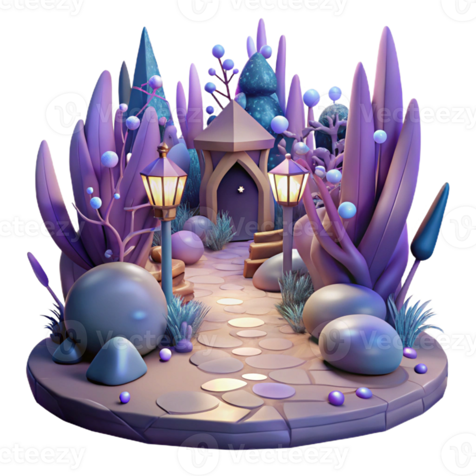 elegant vintage Enchanted Forest Pathway Isolated Cutout for Book Illustrations premium png