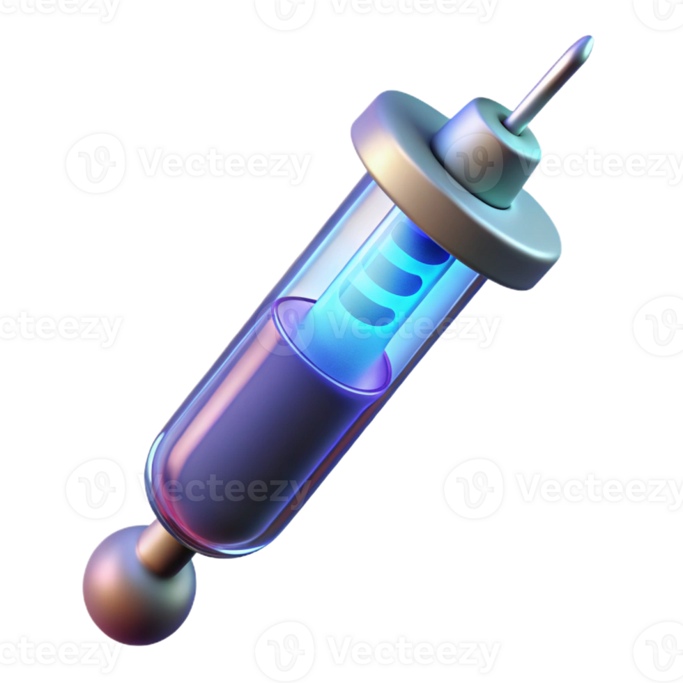 impressive vintage Genetic modification syringe filled with glowing liquid detailed png