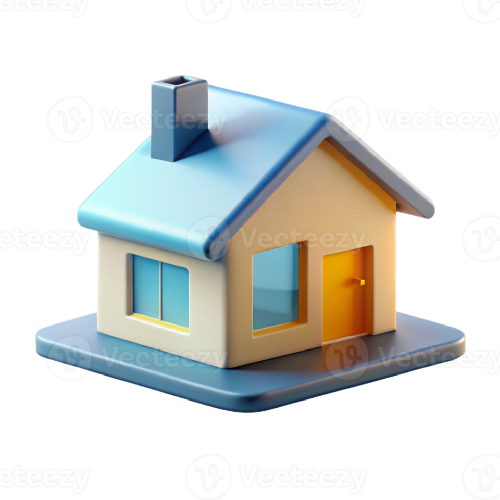 vibrant creative A house, minimalist architecture, abstract home genuine png