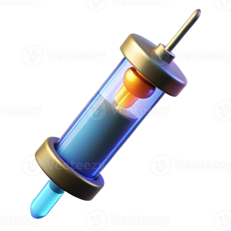 magnificent artistic Genetic modification syringe filled with glowing liquid genuine png