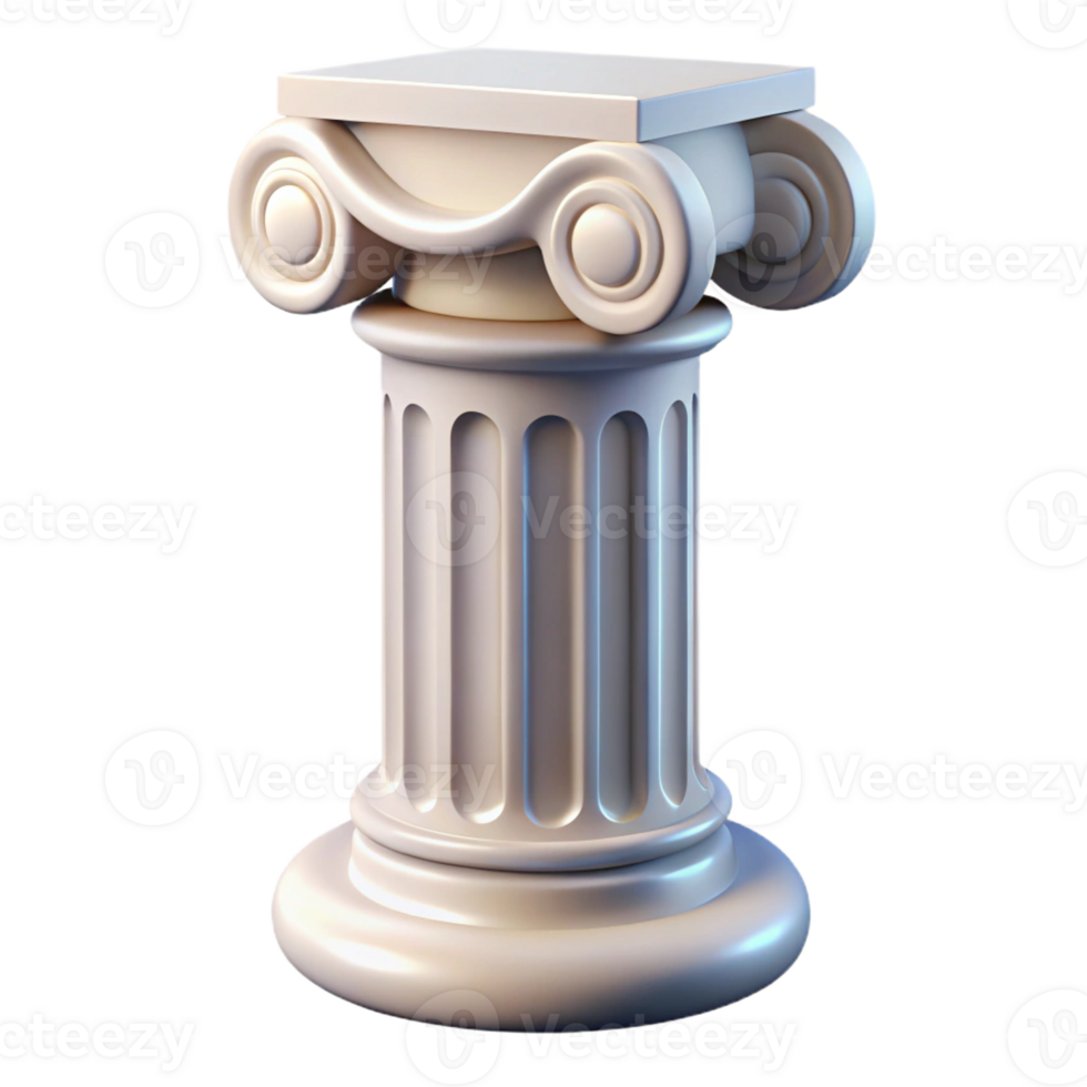 magnificent traditional Classical column capital Ionic style detailed png