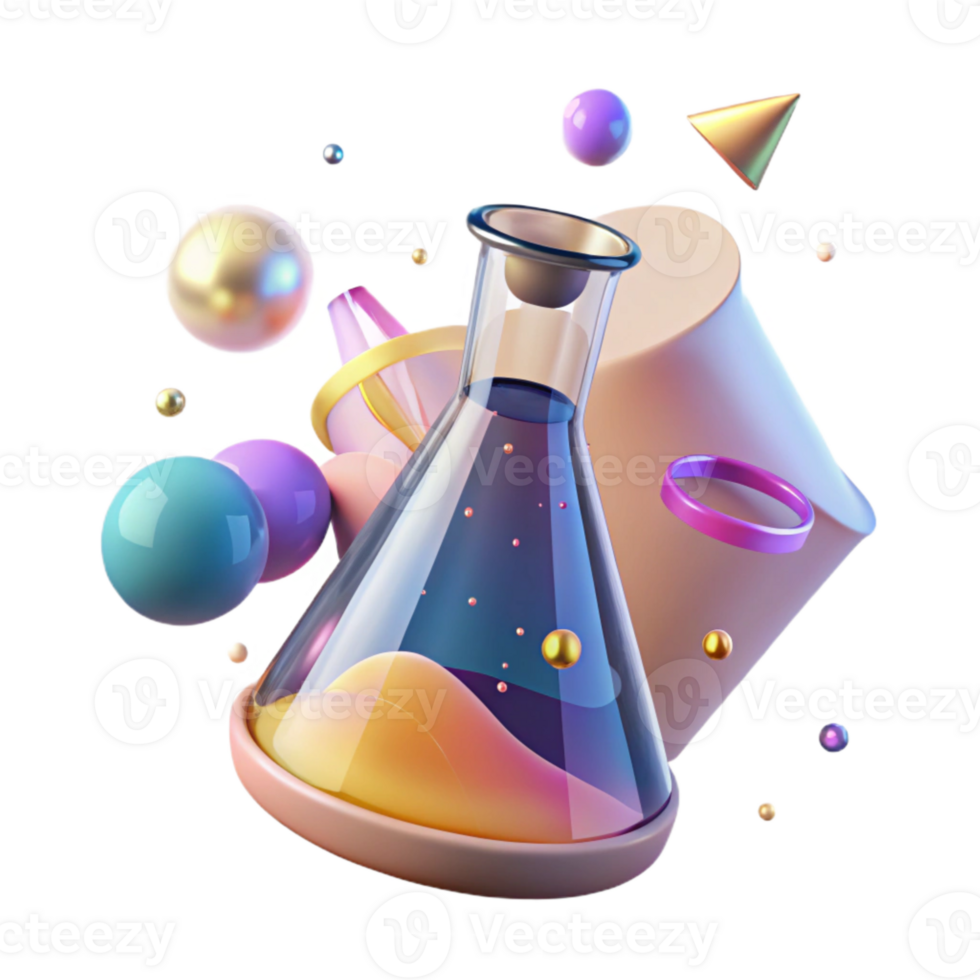 extraordinary modern Erlenmeyer Flask Chemistry Isolated for Science Illustrations high resolution png