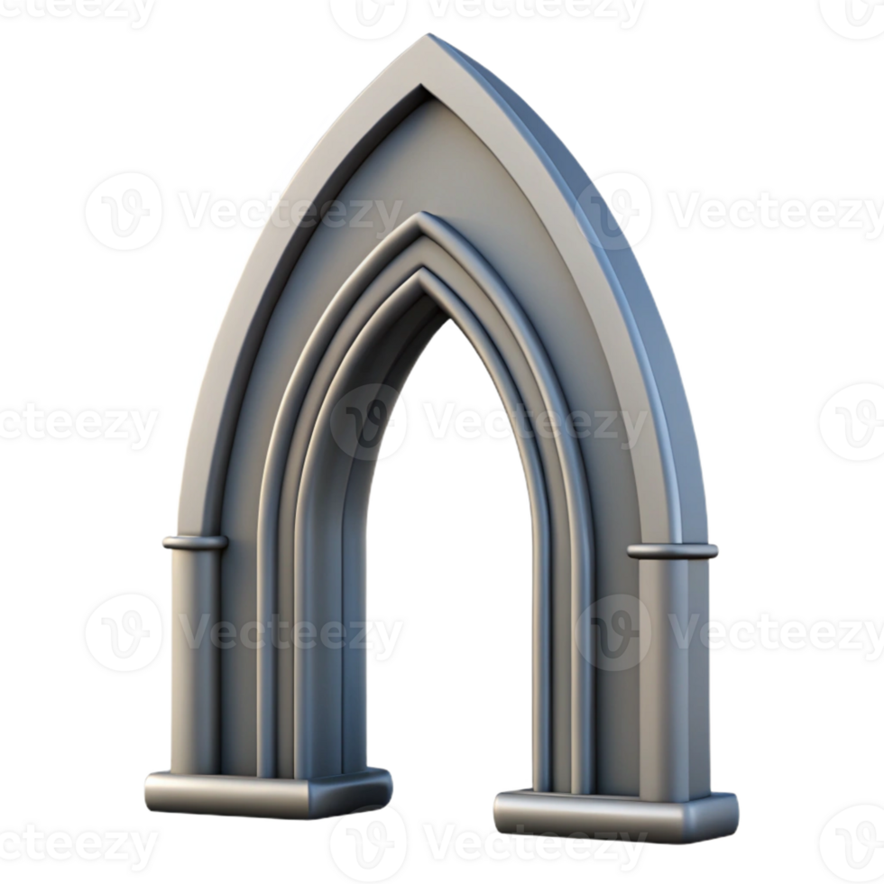 impressive artistic Gothic arch, pointed and ribbed, genuine png