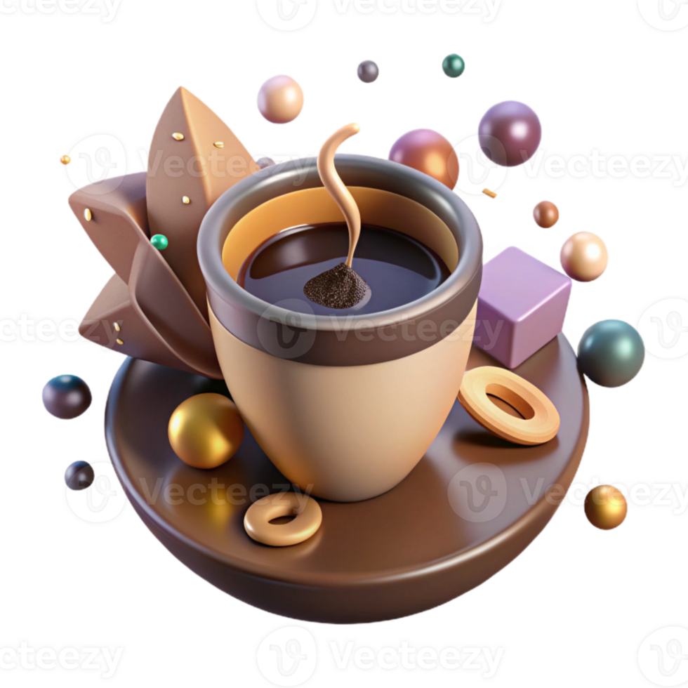 elegant contemporary Espresso Coffee Cup Cutout for Cafe Menus high resolution png