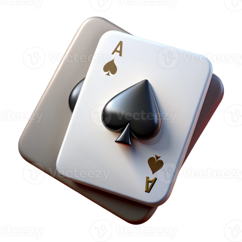 wonderful vintage A single playing card, the Ace of Spades, 4K png