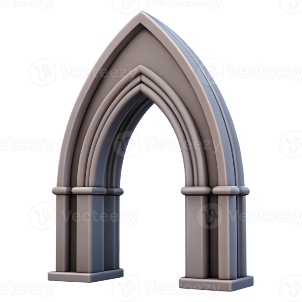 stunning traditional Gothic arch, pointed and ribbed, detailed png