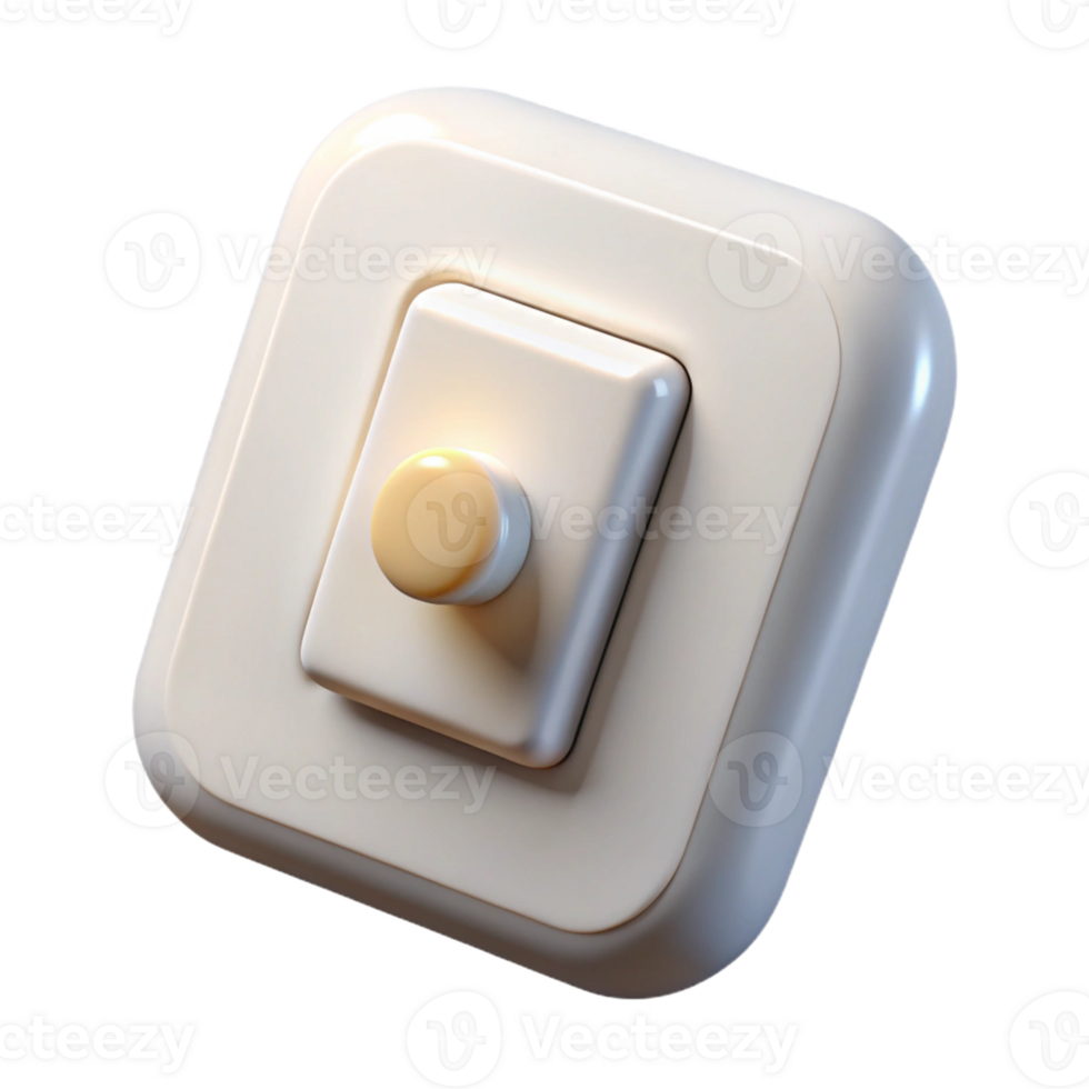 dramatic contemporary Light switch, white, toggle style, authentic png