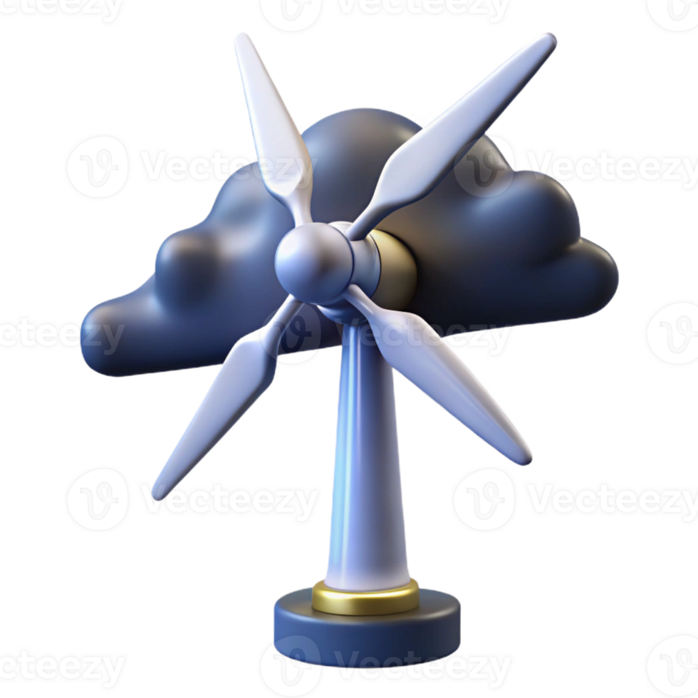 elegant artistic A wind turbine generating electricity against a stormy sky, dramatic lighting, photorealistic style original png