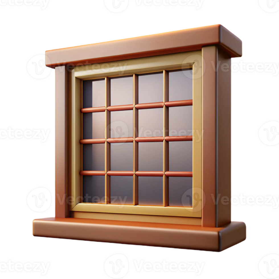 beautiful modern Frank Lloyd Wright Prairie School window detailed png