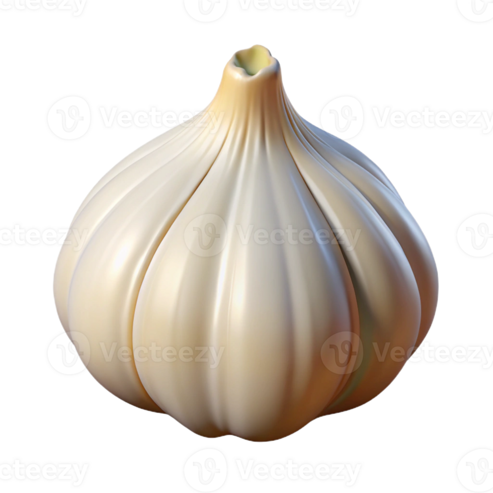 dramatic contemporary A single, peeled clove of garlic authentic png